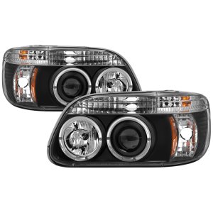 Ford Explorer Headlight Set - SPYDER - Halo Projector - Black - `95-`01 Ford Explorer Headlight Set - SPYDER - Halo Projector - Black - `95-`01