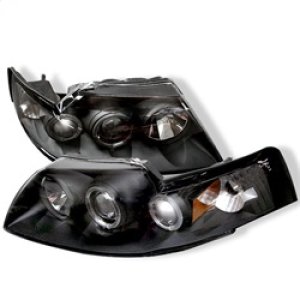 Ford Mustang Headlights - SPYDER - Projector, LED Halo, High H1, Low H1 - Black - `99-`04
