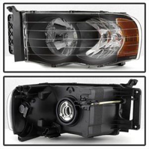 Dodge Ram 1500 Headlights - Front - SPYDER - xTune Crystal, Black Housing, Amber Bulbs - Black - `02-`05