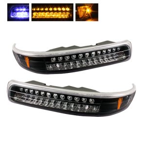 Chevrolet Silverado Bumper Lights - SPYDER - xTune LED - Black housing / Amber lens - `99-`02