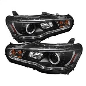 Mitsubishi Evolution Headlights - SPYDER - Projector, LED Halo, DRL - Black - `08-`14 Mitsubishi Evolution Headlights - SPYDER - Projector, LED Halo, DRL - Black - `08-`14