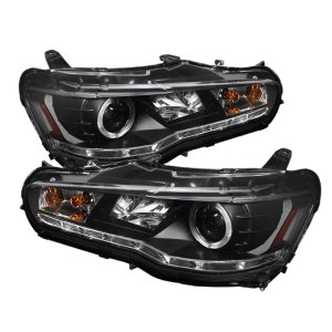 Mitsubishi Evolution Headlights - SPYDER - Projector Xenon/HID LED Halo DRL - Black - `08-`14 Mitsubishi Evolution Headlights - SPYDER - Projector Xenon/HID LED Halo DRL - Black - `08-`14
