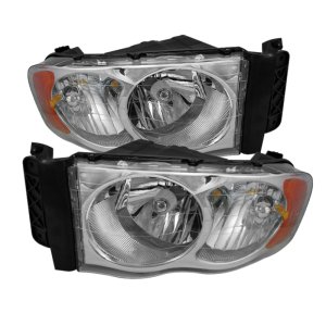 Dodge Ram 1500 Headlights - Front - SPYDER - xTune Crystal - Chrome/Amber - `02-`05