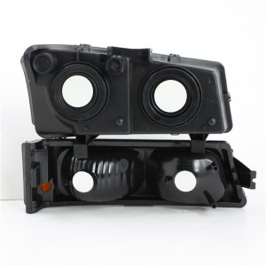 Chevrolet Silverado 2500 HD Headlights + Bumper Lights - Front - SPYDER - xTune Crystal with Amber Bumper Lights - Smoke - `03-`06