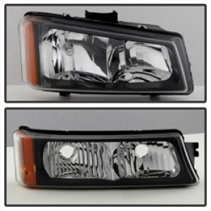 Chevrolet Silverado 2500 HD Headlights with Bumper Lights - Front - SPYDER - xTune Crystal, Black Housing - Black - `03-`06