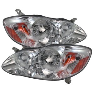 Toyota Corolla Headlights - Front - SPYDER - xTune Crystal - Chrome - `03-`06 Toyota Corolla Headlights - Front - SPYDER - xTune Crystal - Chrome - `03-`06