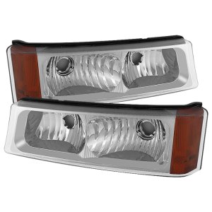 Chevrolet Silverado Bumper Lights - SPYDER - Amber Reflector - Chrome - `03-`06