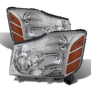 Nissan Armada Headlights - Front - SPYDER - xTune, OEM Amber - Chrome - `04-`07 Nissan Armada Headlights - Front - SPYDER - xTune, OEM Amber - Chrome - `04-`07