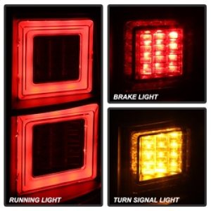 Land Rover LR4 Tail Lights - Rear - SPYDER - Light Bar LED - Black - `10-`14