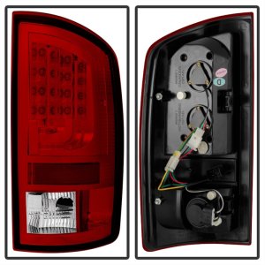 Dodge Ram 1500 LED Tail Lights - SPYDER - Version 2 - Red Clear - `02-`06