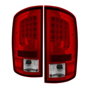 Dodge Ram 1500 LED Tail Lights - SPYDER - Version 2 - Red Clear - `07-`08