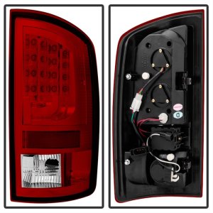 Dodge Ram 1500 LED Tail Lights - SPYDER - Version 2 - Red Clear - `07-`08