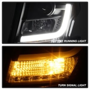 Chevrolet Tahoe Headlight Set - SPYDER - DRL LED Projector Headlights - Black - `15-`16