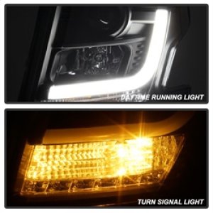 Chevrolet Tahoe Headlight Set - SPYDER - DRL LED Projector Headlights - Black - `15-`16