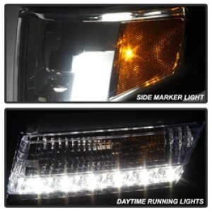 Chevrolet Tahoe Headlights - SPYDER - DRL LED Projector - Smoke - `15-`16
