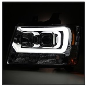 Chevrolet Tahoe Projector Headlights - SPYDER - Version 2 Light Bar DRL - Chrome - `07-`14
