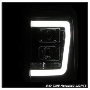 Ford F-350 Super Duty Headlights - SPYDER - V2 Projector - Light Bar DRL - Black - `11-`16