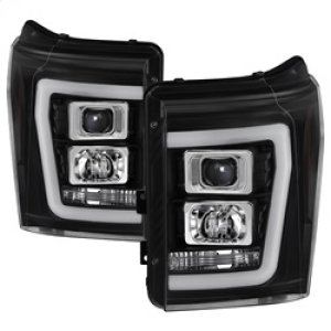 Ford F-450 Super Duty Headlights - SPYDER - V2 Projector - Light Bar DRL - Black - `11-`16