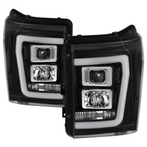 Ford F-450 Super Duty Headlights - SPYDER - V2 Projector - Light Bar DRL - Black - `11-`16