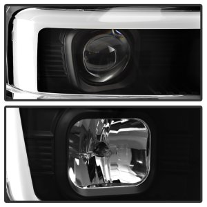 Ford F-250 Headlights - SPYDER - Projector Headlights V2 - Light Bar DRL - Black - `08-`10