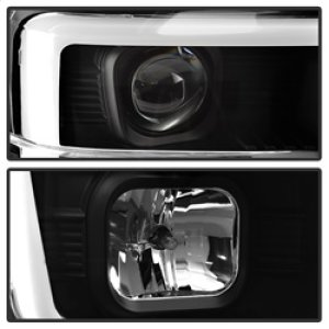 Ford F-250 Headlights - SPYDER - Projector Headlights V2 - Light Bar DRL - Black - `08-`10