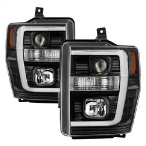 Ford F-250 Headlights - SPYDER - Projector Headlights V2 - Light Bar DRL - Black - `08-`10