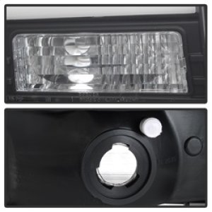 Ford F250 Super Duty Headlight Set - SPYDER - Light Bar Projector - Black - `99-`04
