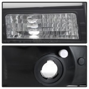Ford F250 Super Duty Headlight Set - SPYDER - Light Bar Projector - Black - `99-`04