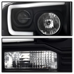 Ford F250 Headlights - SPYDER - Projector Light Bar - Black - `05-`07