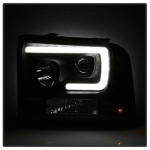 Ford F450 Headlights - SPYDER - Projector Light Bar - Black - `05-`07