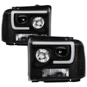 Ford F450 Headlights - SPYDER - Projector Light Bar - Black - `05-`07