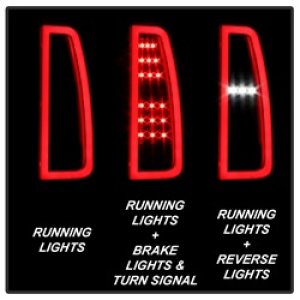 Chevrolet Tahoe LED Tail Lights - SPYDER - Light Bar - Black - `15-`17