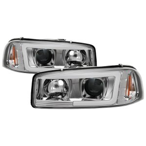 GMC Sierra 2500 Headlights - SPYDER - V2 Projector Headlights - DRL - Chrome - `99-`06