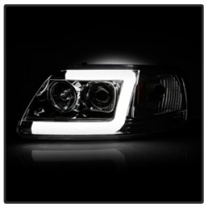 Ford F-150 Headlight Set - SPYDER - Version 2 - Light Bar DRL - Chrome - `97-`03