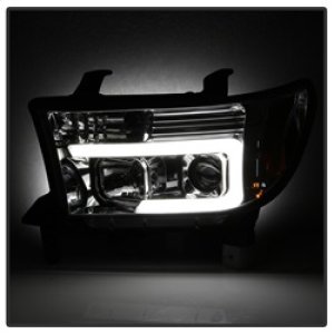 Toyota Tundra Headlight Set - SPYDER - Version 2 - Light Bar DRL - Projector - Chrome - `07-`13 Toyota Tundra Headlight Set - SPYDER - Version 2 - Light Bar DRL - Projector - Chrome - `07-`13