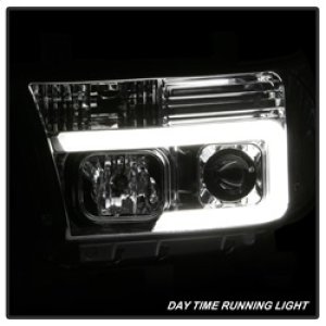 Toyota Tundra Headlight Set - SPYDER - Version 2 - Light Bar DRL - Projector - Chrome - `07-`13 Toyota Tundra Headlight Set - SPYDER - Version 2 - Light Bar DRL - Projector - Chrome - `07-`13