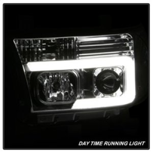 Toyota Tundra Headlight Set - SPYDER - Version 2 - Light Bar DRL - Projector - Chrome - `07-`13 Toyota Tundra Headlight Set - SPYDER - Version 2 - Light Bar DRL - Projector - Chrome - `07-`13