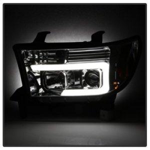 Toyota Tundra Headlight Set - SPYDER - Version 2 - Light Bar DRL - Projector - Chrome - `07-`13 Toyota Tundra Headlight Set - SPYDER - Version 2 - Light Bar DRL - Projector - Chrome - `07-`13