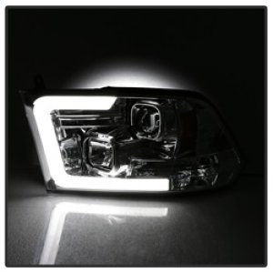 Dodge Ram 1500 Headlights - SPYDER - Projector - Version 2 - Light Bar DRL - Halogen - Chrome - `09-`16