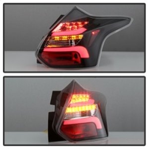 Ford Focus LED Tail Lights - SPYDER - Black - `12-`14