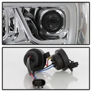 Dodge Ram 1500 Headlights - SPYDER - Version 2 Projector - Light Bar DRL - Chrome - `06-`08