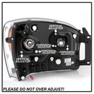 Dodge Ram 1500 Headlight Set - SPYDER - Version 2 - Light Bar DRL - Projector - Black - `06-`08