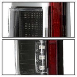 Ford F-150 LED Tail Lights - Rear - SPYDER - Light Bar, Compatible w/Rear Blind Spot Sensor - Black - `15-`18