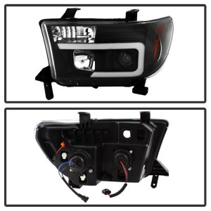 Toyota Sequoia Headlights - SPYDER - Projector, Light Bar DRL, Version 2 - Black - `08-`13 Toyota Sequoia Headlights - SPYDER - Projector, Light Bar DRL, Version 2 - Black - `08-`13