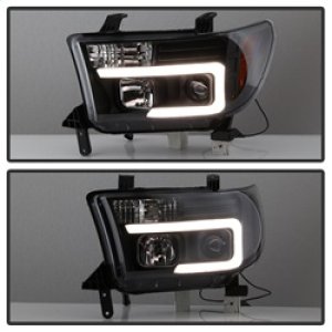Toyota Sequoia Headlights - SPYDER - Projector, Light Bar DRL, Version 2 - Black - `08-`13 Toyota Sequoia Headlights - SPYDER - Projector, Light Bar DRL, Version 2 - Black - `08-`13