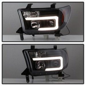 Toyota Sequoia Headlights - SPYDER - Projector, Light Bar DRL, Version 2 - Black - `08-`13 Toyota Sequoia Headlights - SPYDER - Projector, Light Bar DRL, Version 2 - Black - `08-`13