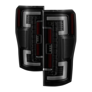 Ford F-250 Super Duty Tail Lights - SPYDER - LED - Black Smoke - `17-`18