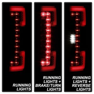 Ford F-250 SD LED Tail Lights - SPYDER - Red Clear - `17-`18