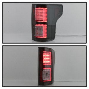 Ford F-150 LED Tail Lights - SPYDER - Light Bar - Black Smoke - `18-`19