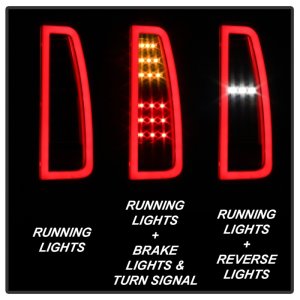 GMC Yukon LED Tail Lights - SPYDER - Black - `15-`17